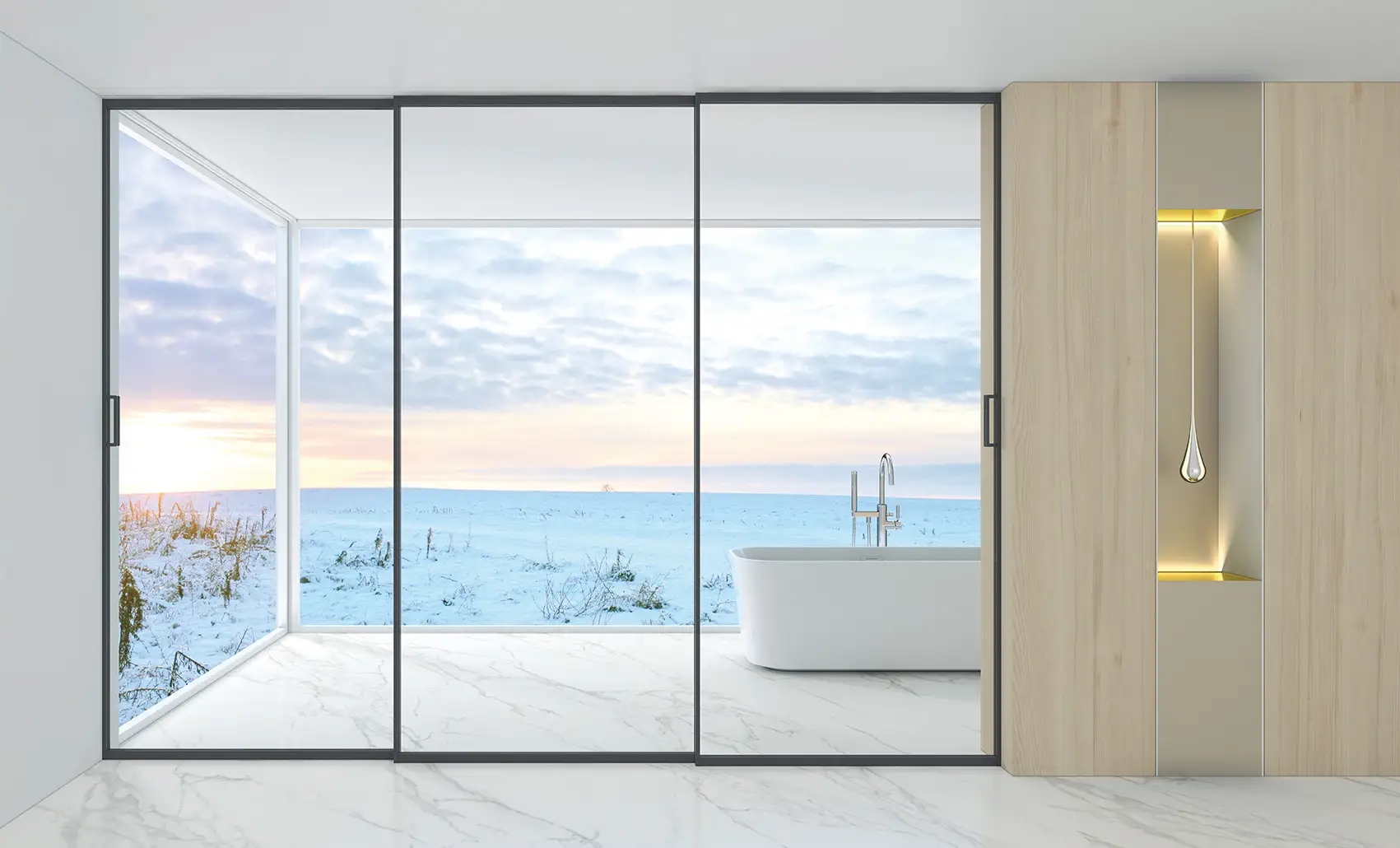Frame shower door